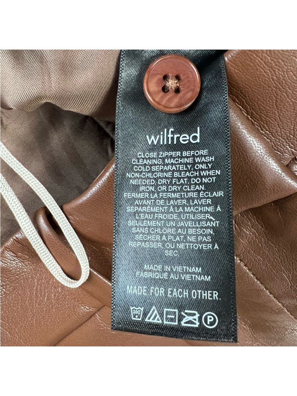 Aritzia Wilfred warm cognac pleated faux leather high rise CARROT pants 0 - Picture 13 of 14